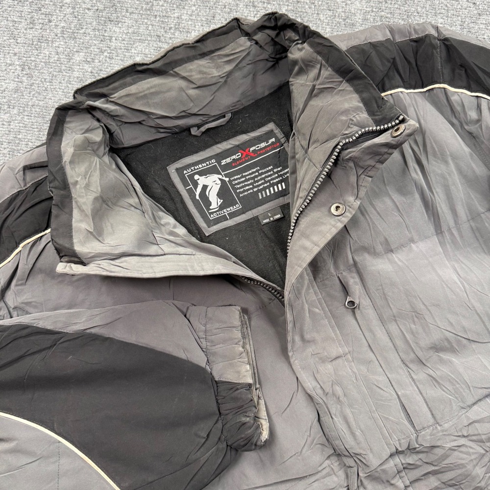 ZeroXposur Ski Jacket Large Gray Fleece Lined Water Repellent Cold Weather Mens